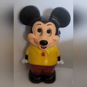 Vtg Walt Disney Productions Mickey Mouse Wind Up Pre-School Toy ILLCO 6 1/4"